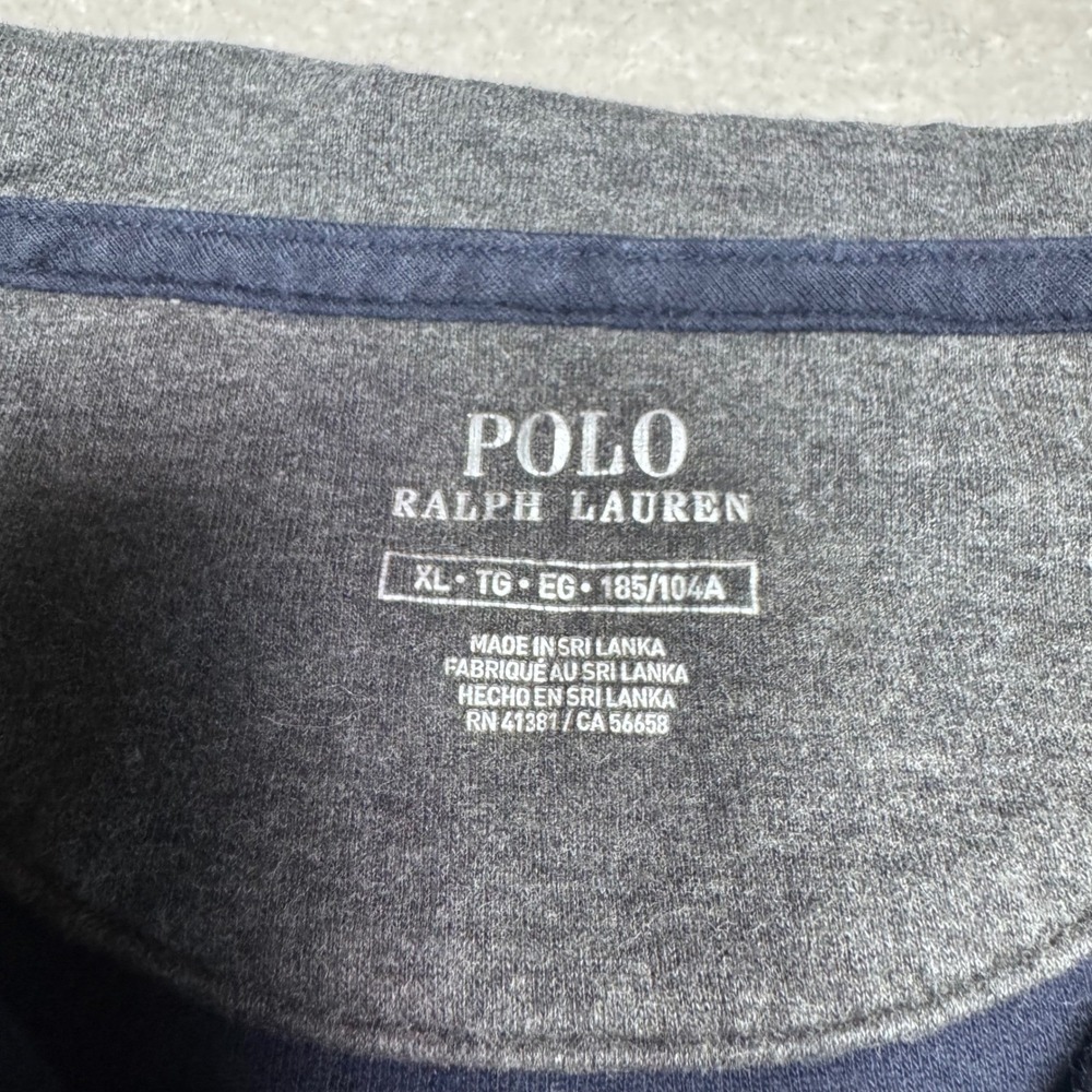 Polo Ralph Lauren Pullover Mens XL Navy Blue Quarter Zip Sweatshirt Cotton Blend - Picture 2 of 6